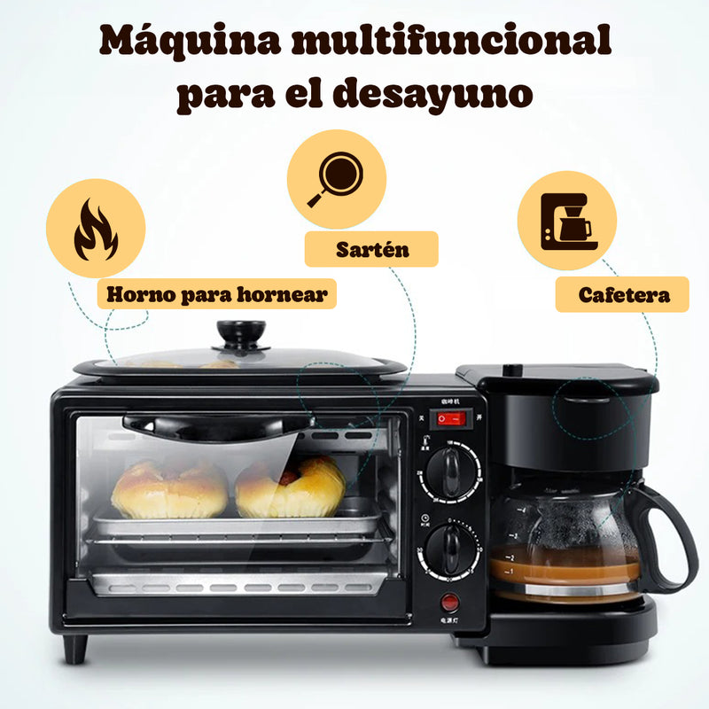 CaféPro 3 en 1 - Horno, Cafetera y Parrilla