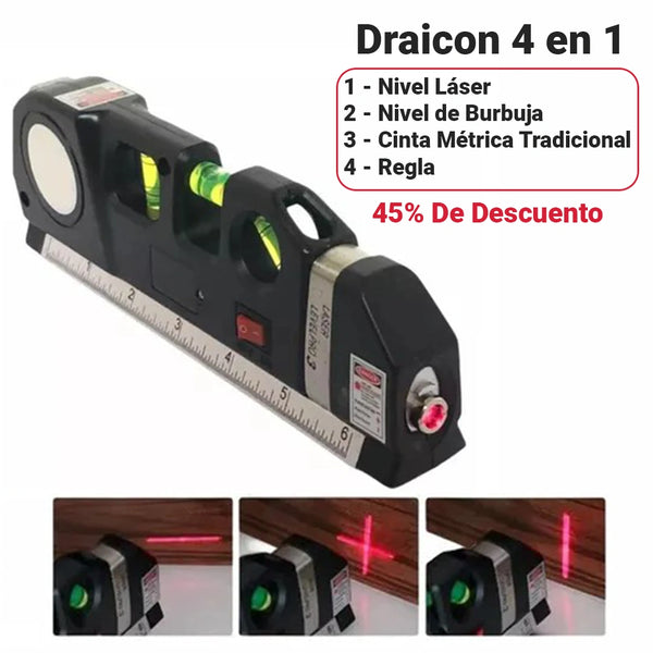 Metro Laser Digital 4 en 1 Potente Draicon - [Con 45% de Descuento]