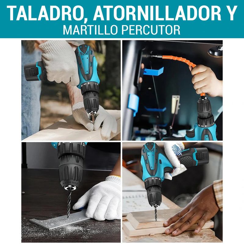 Combo Taladro Inalámbrico 24v - FuerzaPro [27 piezas + estuche]