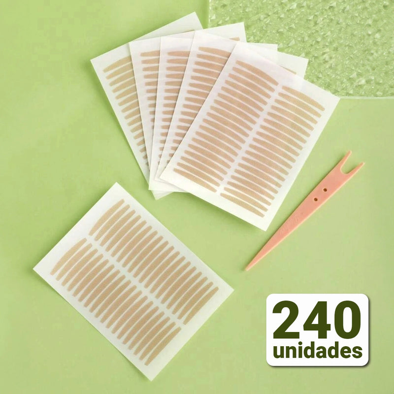 Adhesivos invisibles para papada caída - Levanta Mirada [240 Unidades + Aplicador de Regalo]