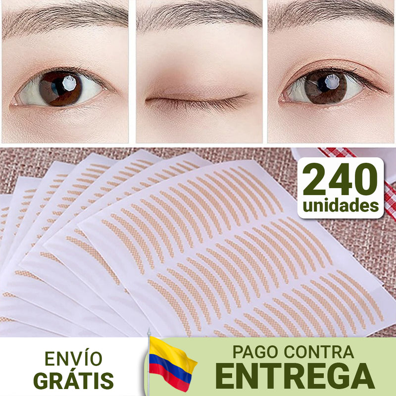 Adhesivos dermatológicos invisibles para papada caída - Levanta Mirada [240 Unidades + Aplicador de Regalo]