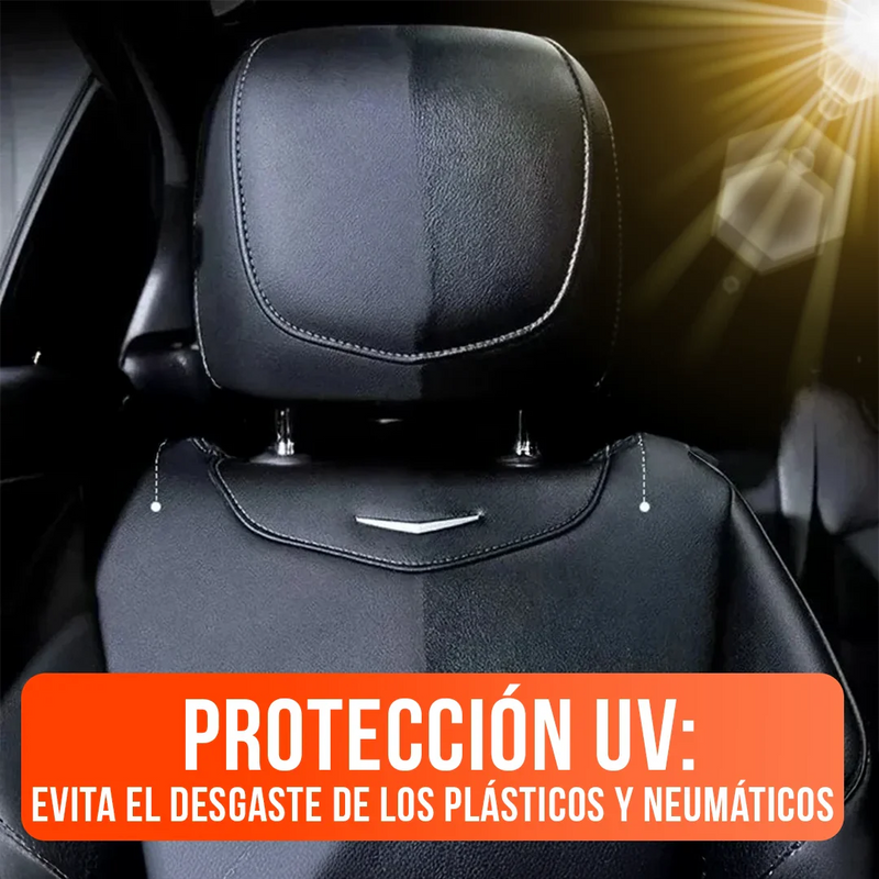 LustraPro - Renovador de Plásticos y Neumáticos | Brillo Instantáneo, Protección UV y Aplicación Rápida (120ml)