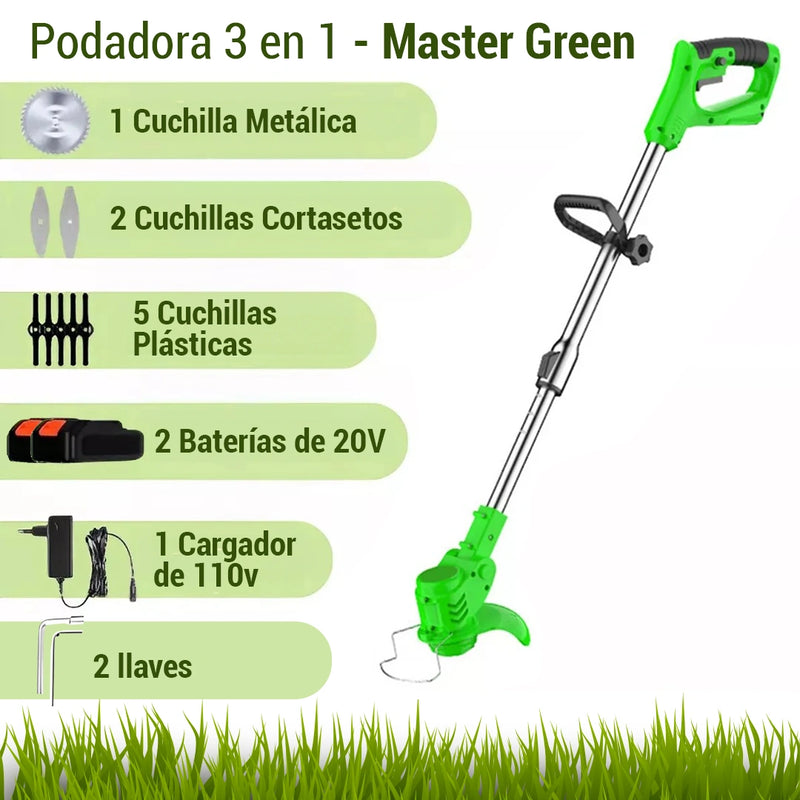 Combo Guadañadora Podadora Súper potente - Master Green [13 piezas]