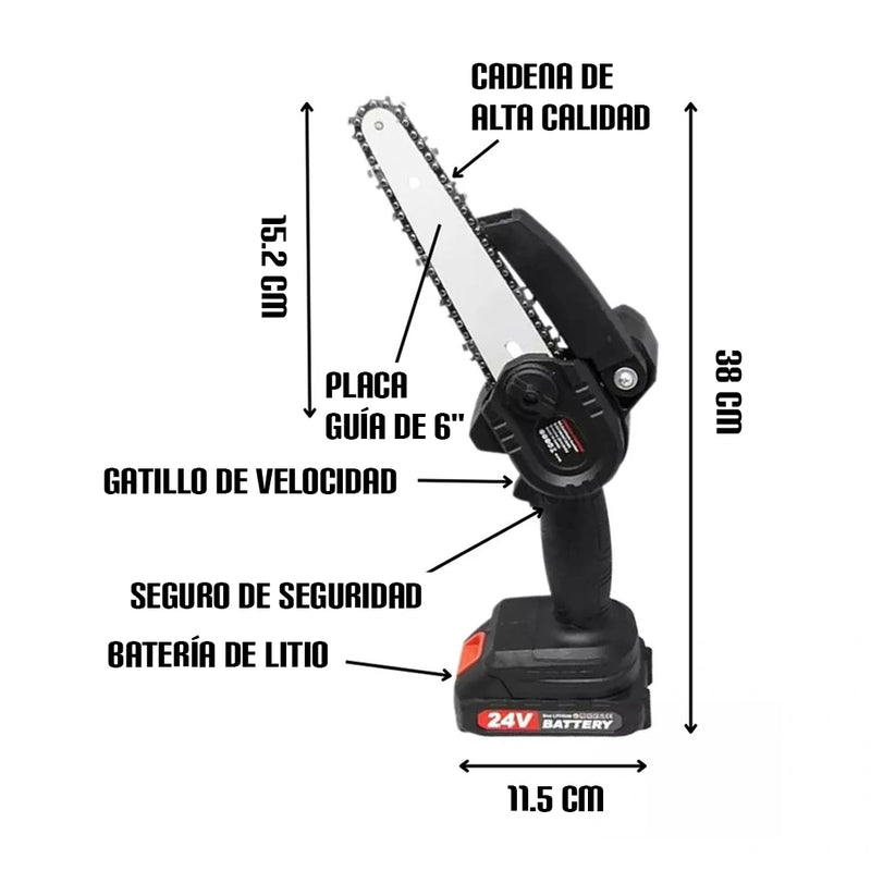 Mini motosierra podadora eléctrica 24W - MiniCortaMax [Incluye batería]