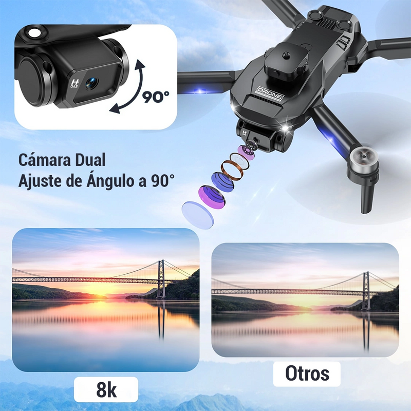 Vision Drón E88S - Drone Professional Cámara Dual 8K de Píxel