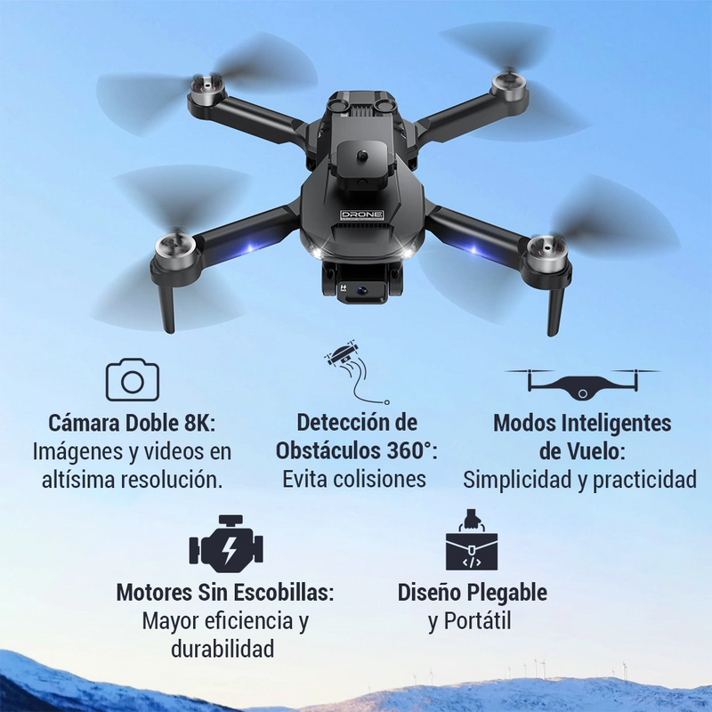 Vision Drón E88S - Drone Professional Cámara Dual 8K de Píxel