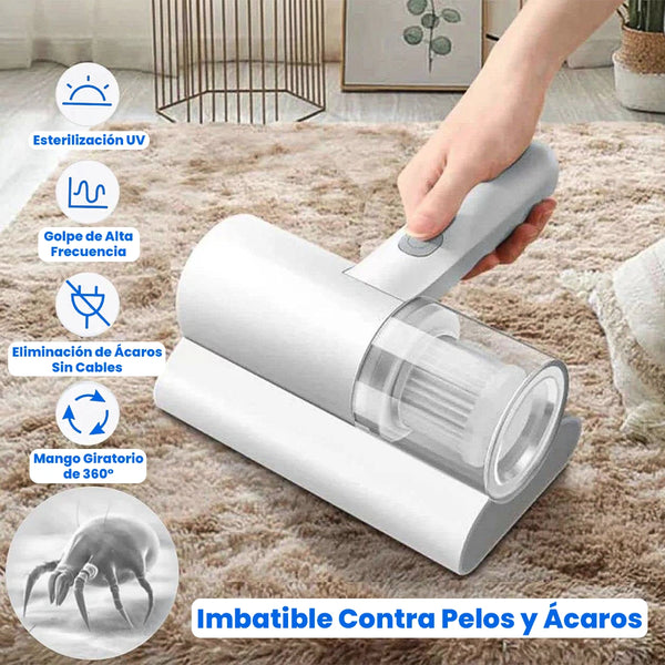 Vacum Clean - Aspiradora Portátil con LED UV para Pelos y Ácaros - [Filtro Incluido]