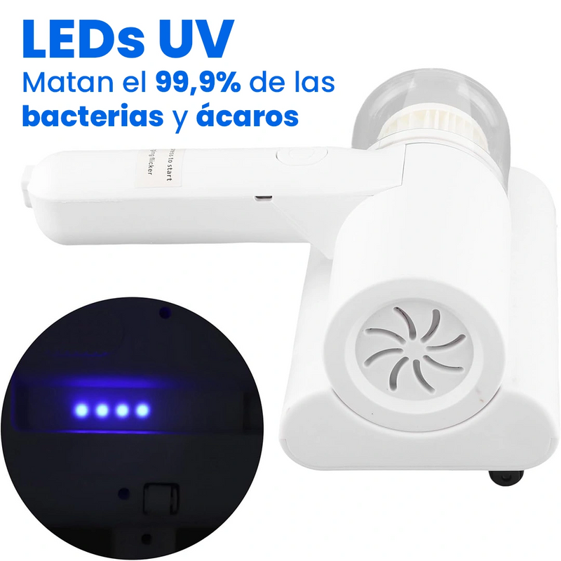 Aspiradora Portátil de Pelos y Ácaros con LED UV - Vacum Clean [Filtro Incluido]