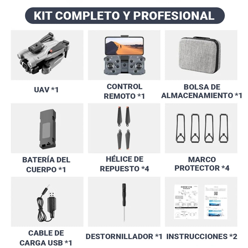 VisioDrón K9 - Drone Profesional 4K de Primera Calidad [Estuche Incluido]