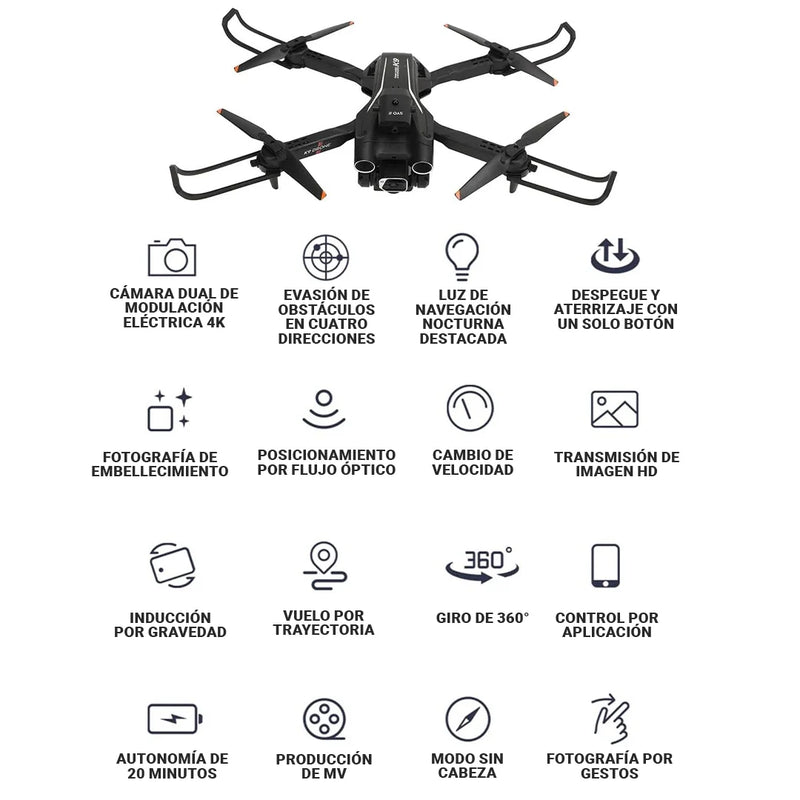 VisioDrón K9 - Drone Profesional 4K de Primera Calidad [Estuche Incluido]